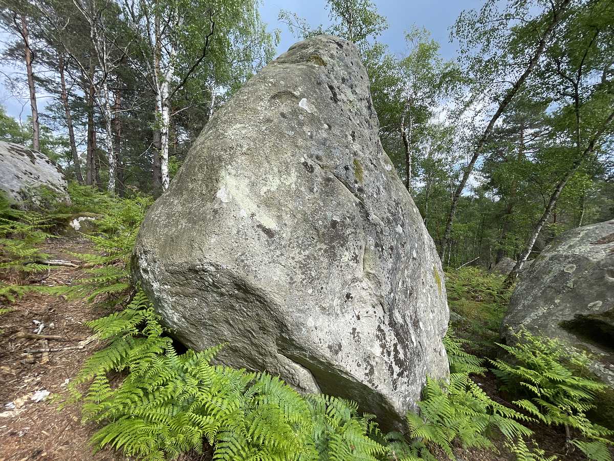 Photo du rocher avec les tracés