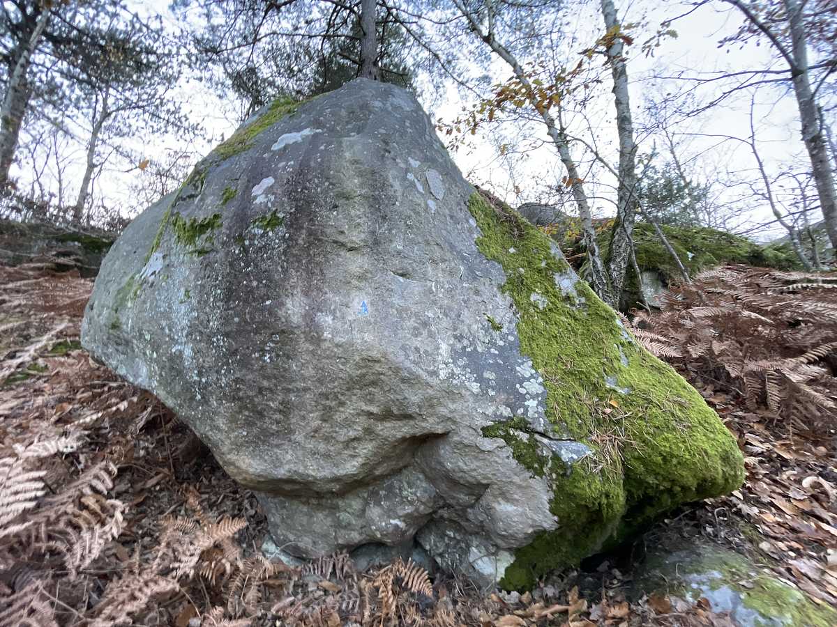 Photo du rocher avec les tracés
