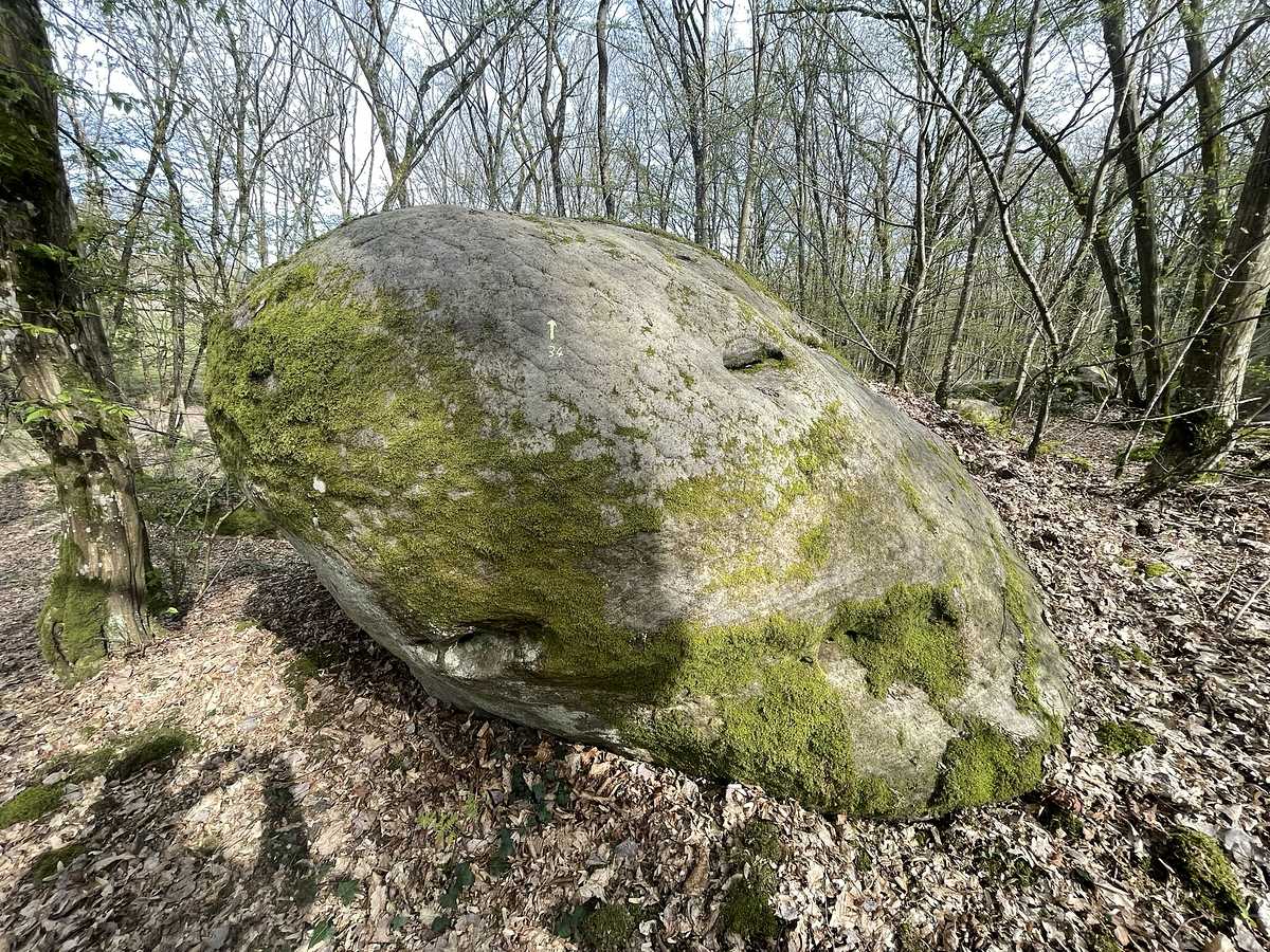 Photo du rocher avec les tracés