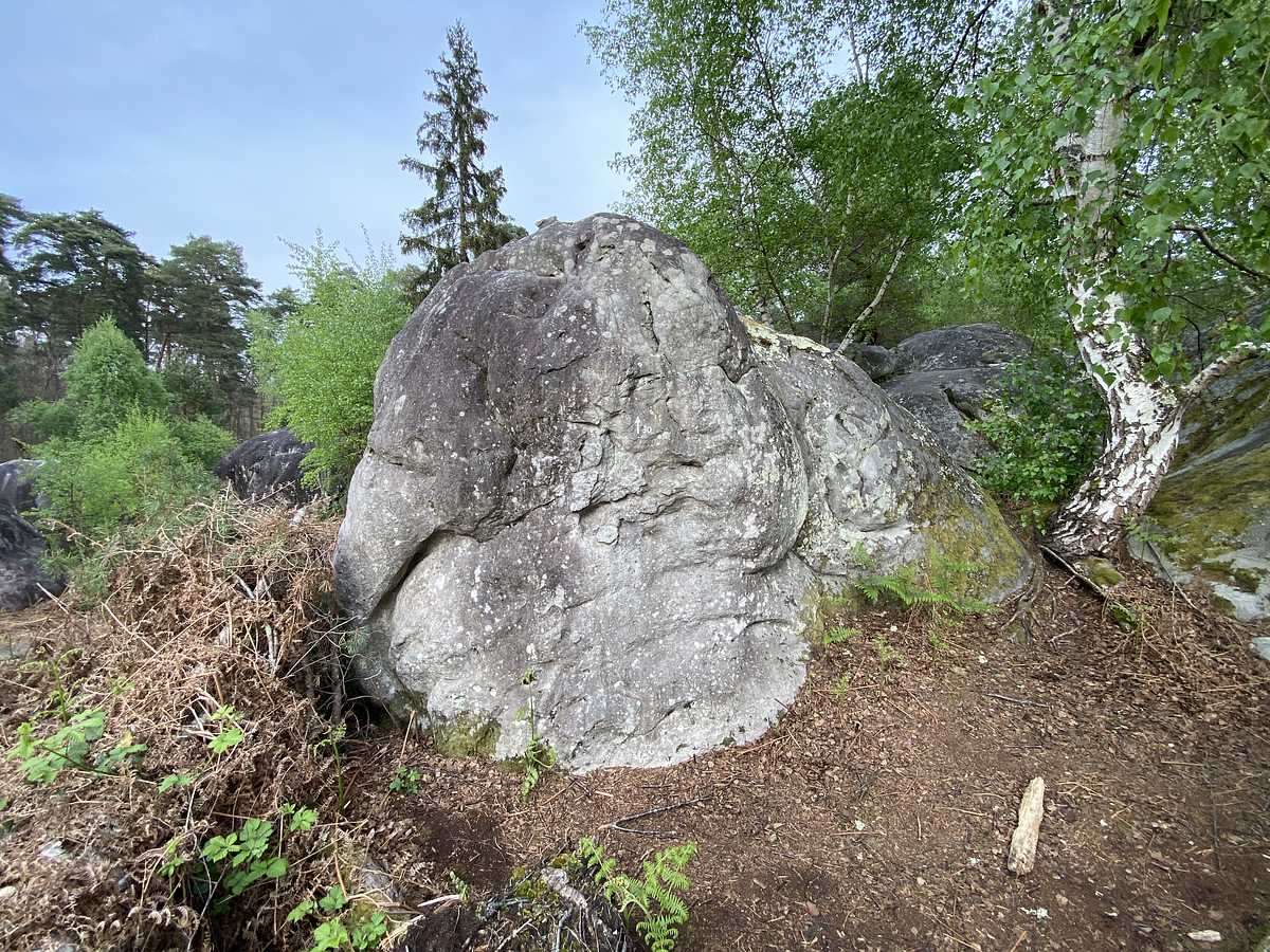 Photo du rocher avec les tracés