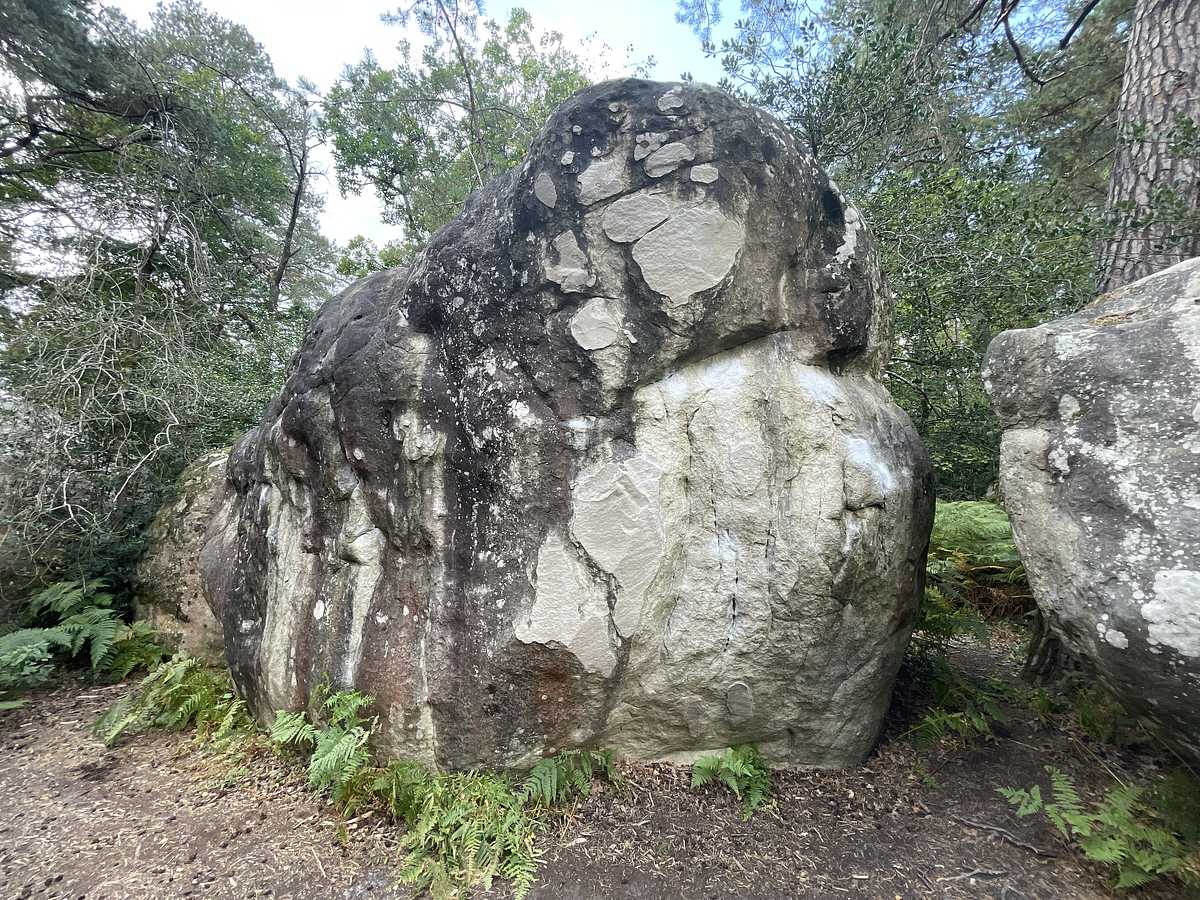 Photo du rocher avec les tracés