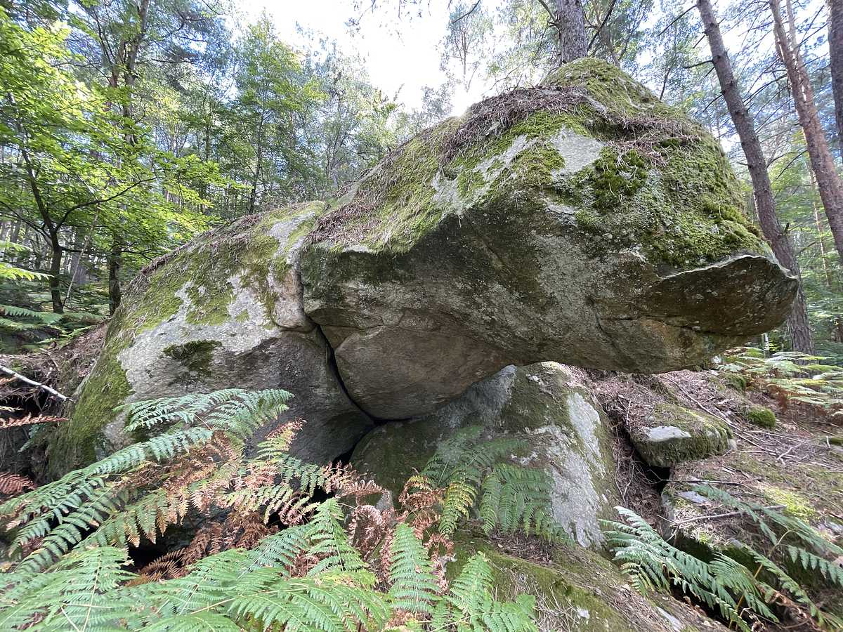 Photo du rocher avec les tracés