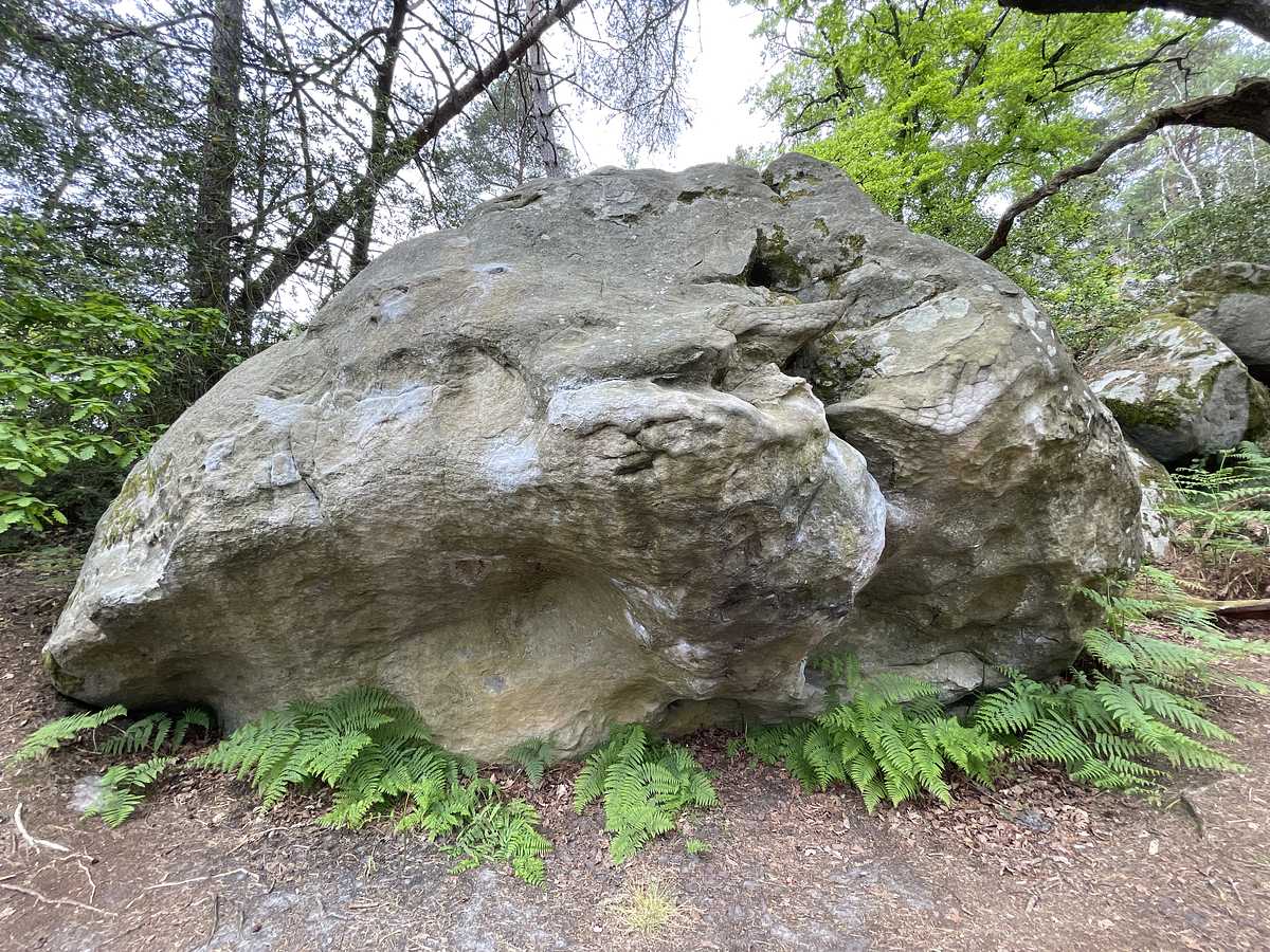 Photo du rocher avec les tracés
