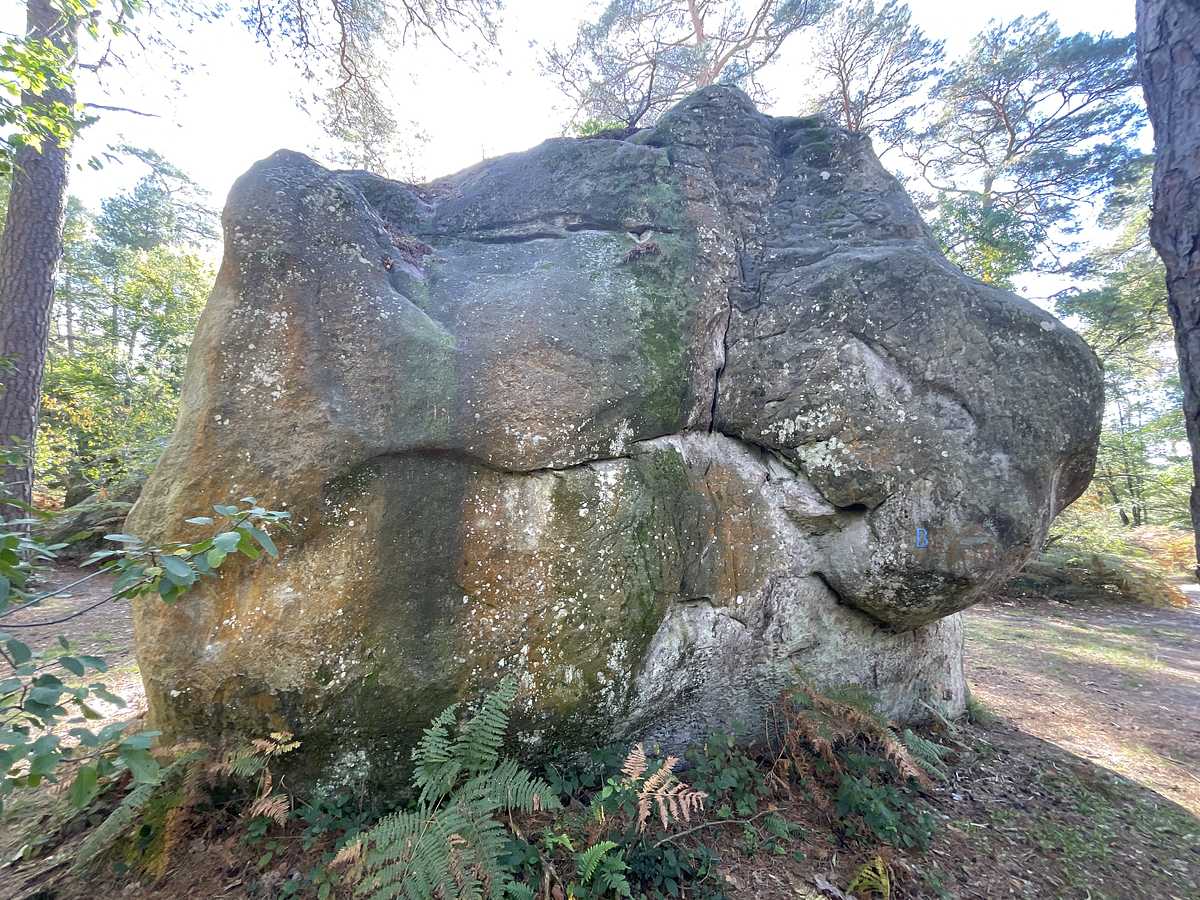 Photo du rocher avec les tracés
