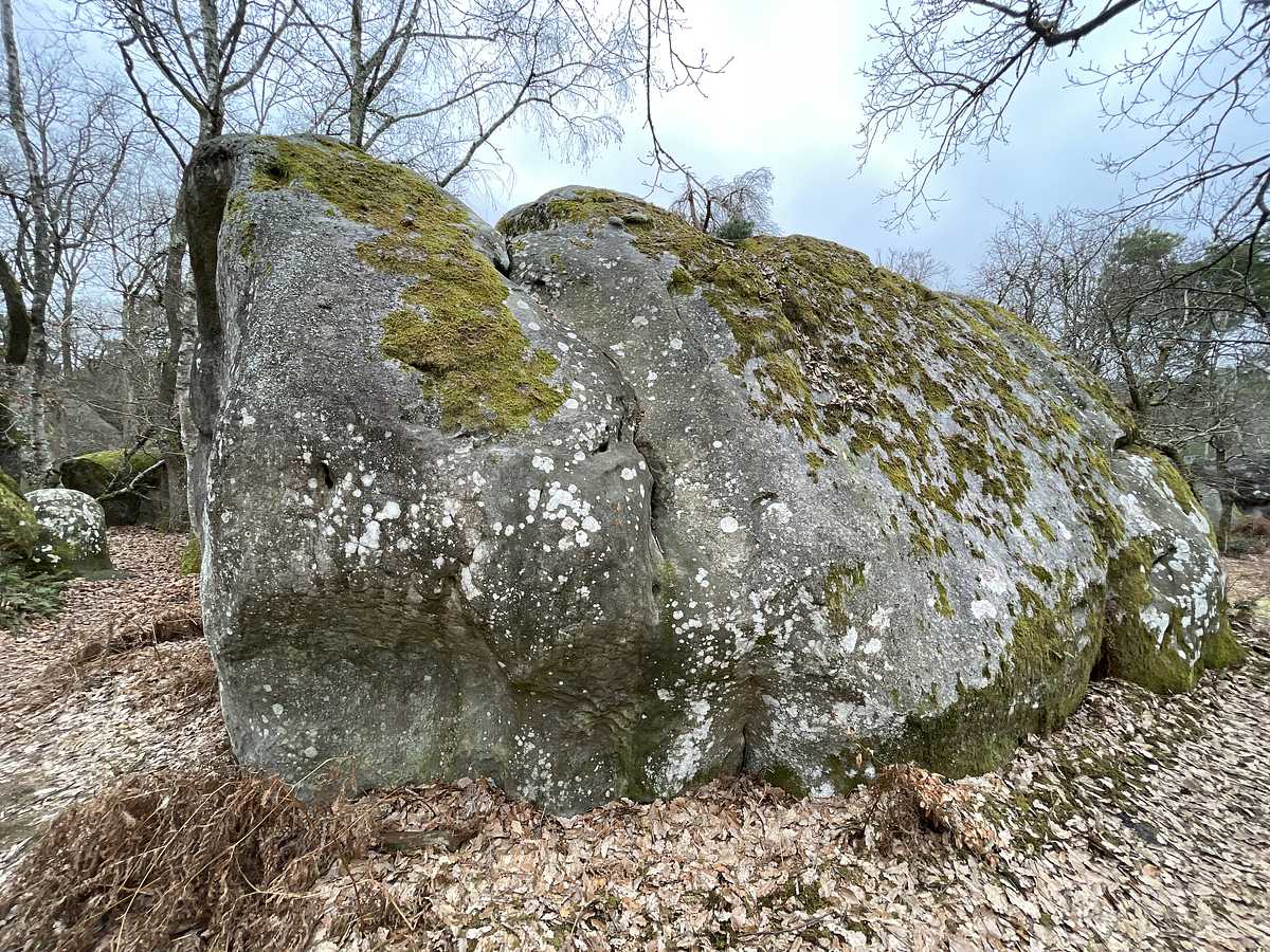 Photo du rocher avec les tracés