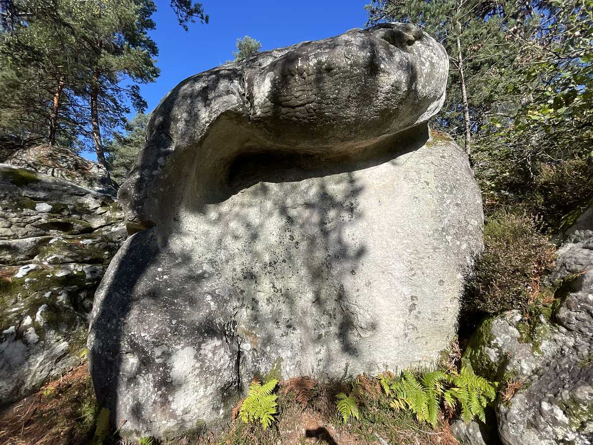 Photo du rocher avec les tracés