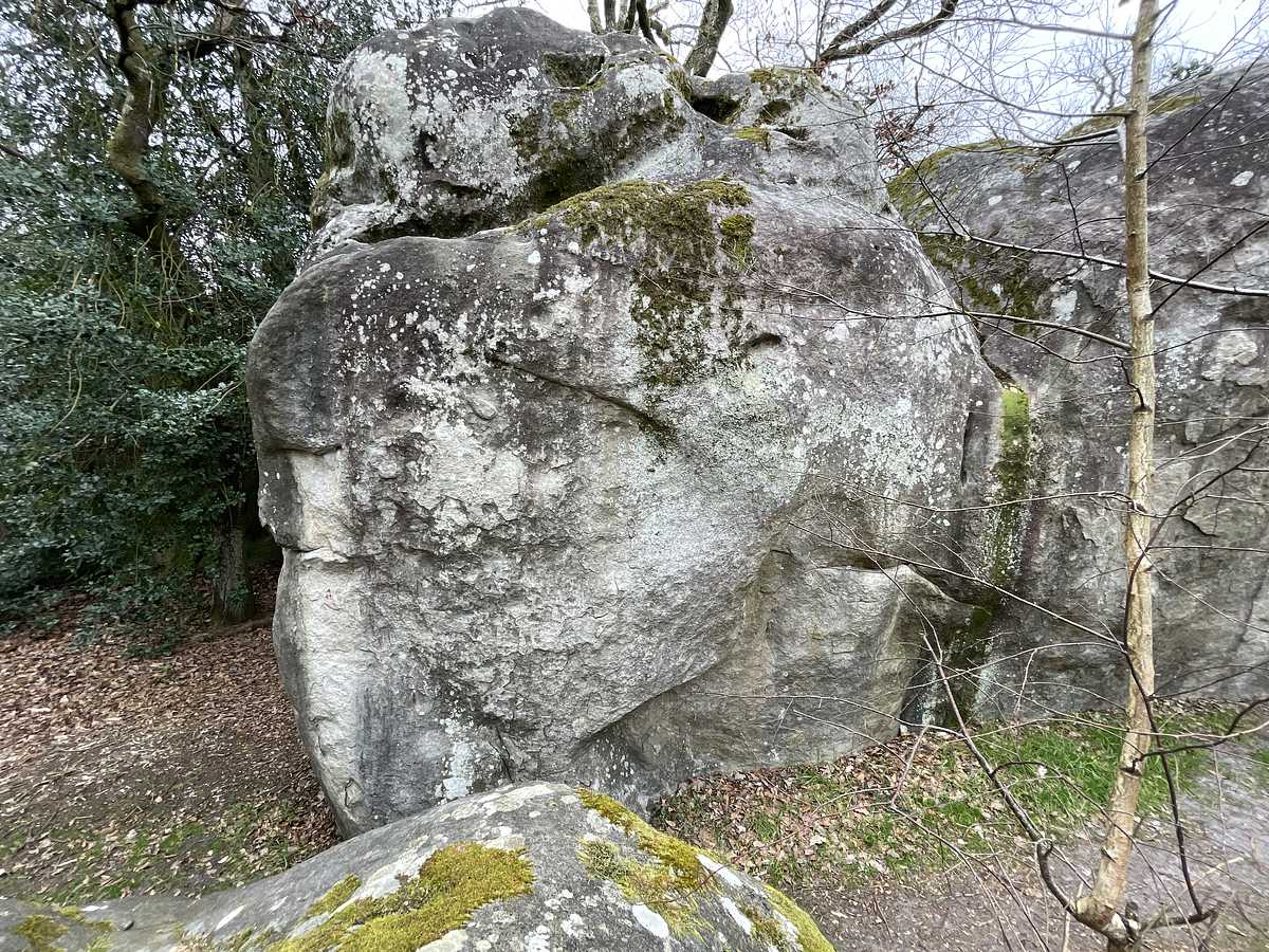 Photo du rocher avec les tracés