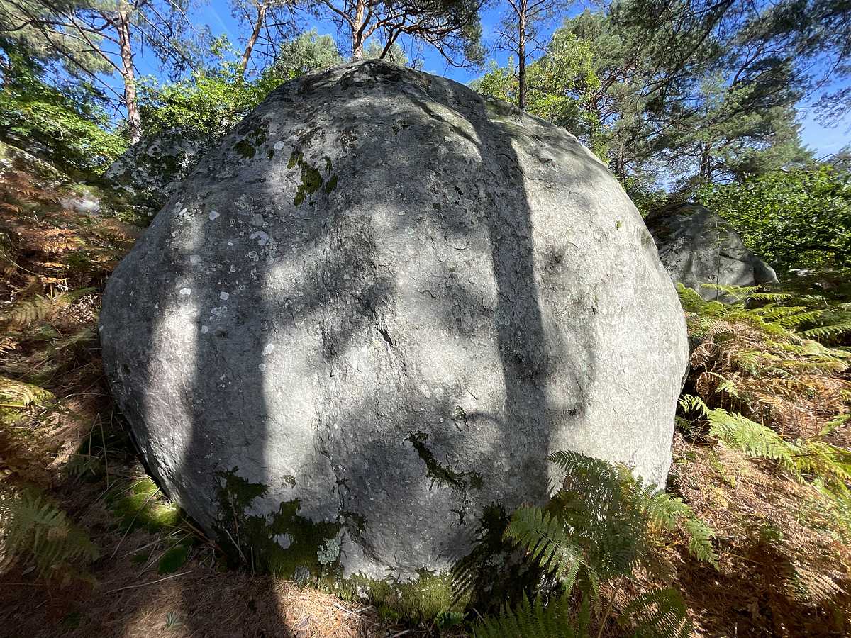 Photo du rocher avec les tracés
